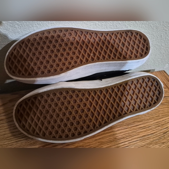 Vans Men's 7.5 Women's 9,Old Skool Leather Black/Pewter Large Check Checkerboard - Picture 3 of 4